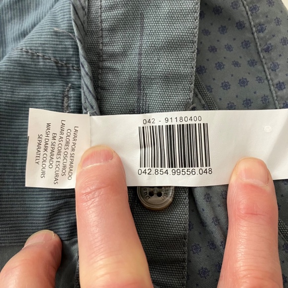 Dustin Men's Dress Shorts Size 38 Waist, Slate Colored with Small Navy Pattern - Picture 12 of 17